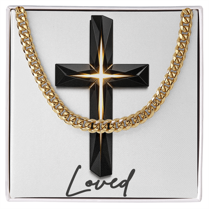 Loved Cross The Inner Light | Christian Cuban Link Chain Necklace | His Word