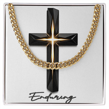 Enduring Cross The Inner Light | Christian Cuban Link Chain Necklace | His Word