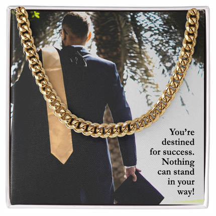 Destined for Success Cuban Link Chain | Graduation Gift