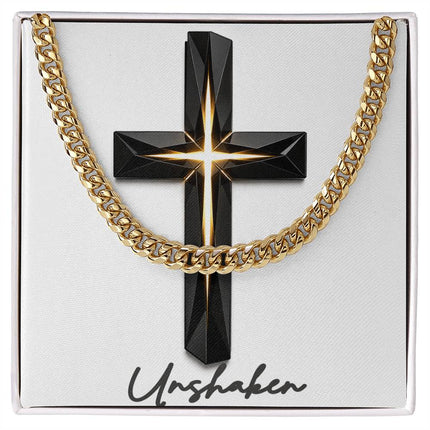 Unshaken Cross The Inner Light | Christian Cuban Link Chain Necklace | His Word