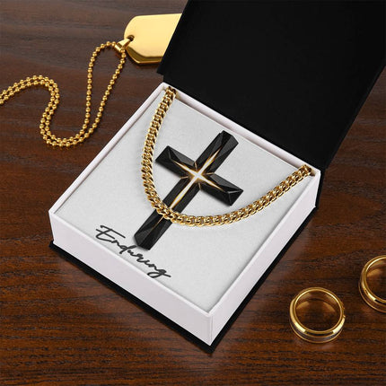 Enduring Cross The Inner Light | Christian Cuban Link Chain Necklace | His Word