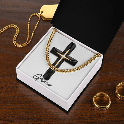 Grace Cross The Inner Light | Christian Cuban Link Chain Necklace | His Word