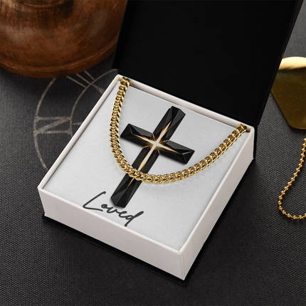 Loved Cross The Inner Light | Christian Cuban Link Chain Necklace | His Word