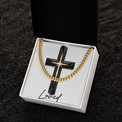 Loved Cross The Inner Light | Christian Cuban Link Chain Necklace | His Word