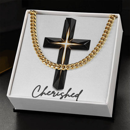 Cherished Cross The Inner Light | Christian Cuban Link Chain Necklace | His Word
