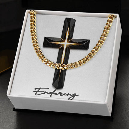Enduring Cross The Inner Light | Christian Cuban Link Chain Necklace | His Word