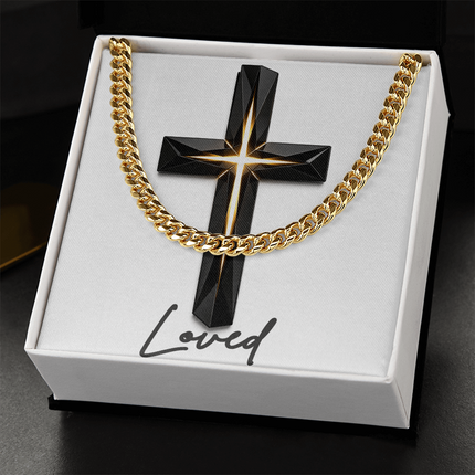 Loved Cross The Inner Light | Christian Cuban Link Chain Necklace | His Word