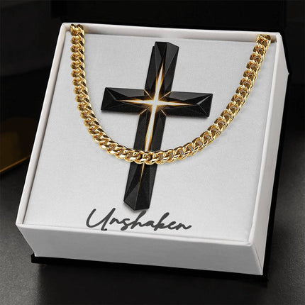 Unshaken Cross The Inner Light | Christian Cuban Link Chain Necklace | His Word