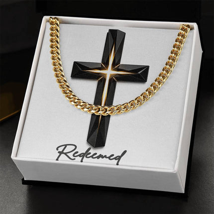 Redeemed Cross The Inner Light | Christian Cuban Link Chain Necklace | His Word