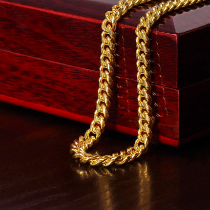 Loved Cross With Vine | Christian Cuban Link Chain Necklace | His Word