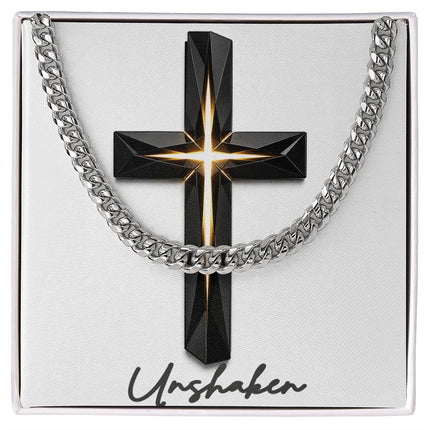 Unshaken Cross The Inner Light | Christian Cuban Link Chain Necklace | His Word