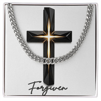 Forgiven Cross The Inner Light | Christian Cuban Link Chain Necklace | His Word