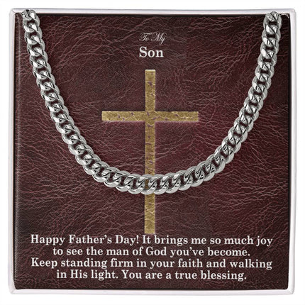 Cuban Link Chain Necklace – Christian Gift for Men