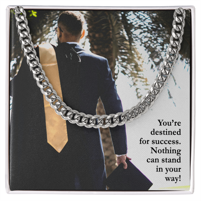 Destined for Success Cuban Link Chain | Graduation Gift