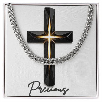 Precious Cross The Inner Light | Christian Cuban Link Chain Necklace | His Word
