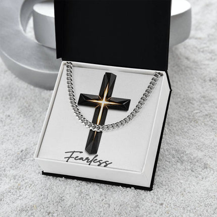 Fearless Cross The Inner Light | Christian Cuban Link Chain Necklace | His Word