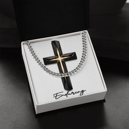 Enduring Cross The Inner Light | Christian Cuban Link Chain Necklace | His Word