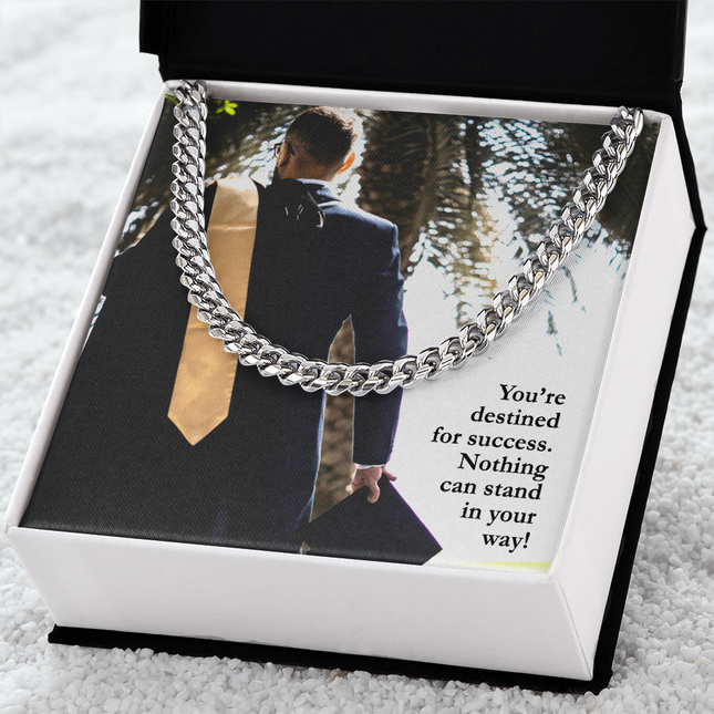 Destined for Success Cuban Link Chain | Graduation Gift