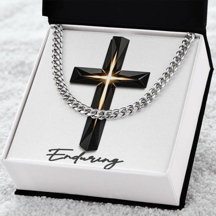 Enduring Cross The Inner Light | Christian Cuban Link Chain Necklace | His Word