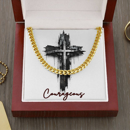 Courageous Cross as a Sign of Ultimate Love | Christian Cuban Link Chain Necklace | His Word