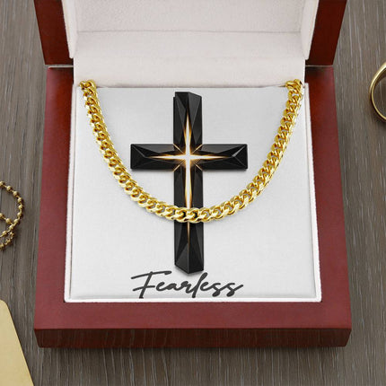 Fearless Cross The Inner Light | Christian Cuban Link Chain Necklace | His Word