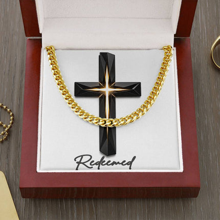 Redeemed Cross The Inner Light | Christian Cuban Link Chain Necklace | His Word