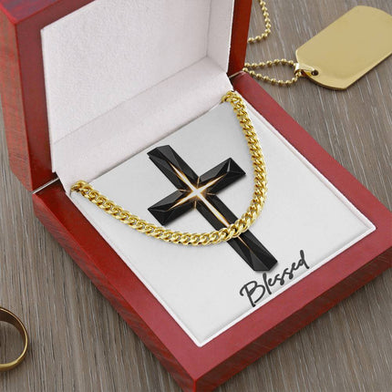 Blessed Cross The Inner Light | Christian Cuban Link Chain Necklace | His Word