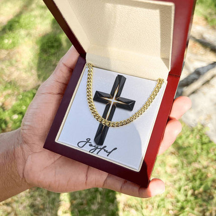 Joyful Cross The Inner Light | Christian Cuban Link Chain Necklace | His Word