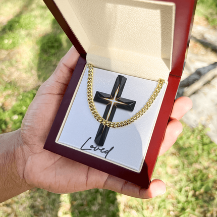 Loved Cross The Inner Light | Christian Cuban Link Chain Necklace | His Word