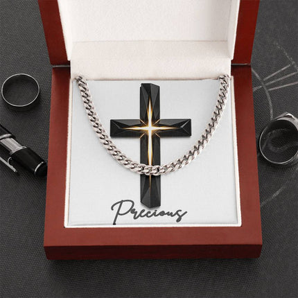 Precious Cross The Inner Light | Christian Cuban Link Chain Necklace | His Word
