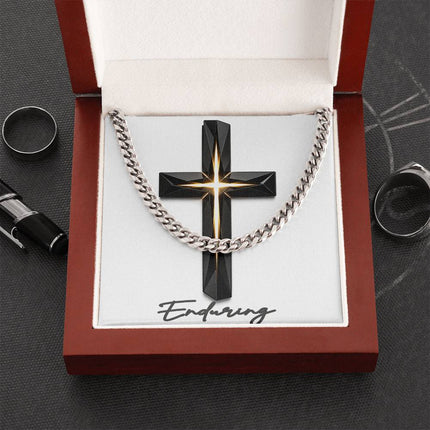 Enduring Cross The Inner Light | Christian Cuban Link Chain Necklace | His Word