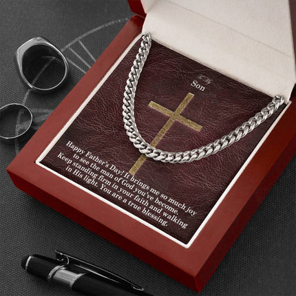 Cuban Link Chain Necklace – Christian Gift for Men