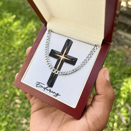 Enduring Cross The Inner Light | Christian Cuban Link Chain Necklace | His Word