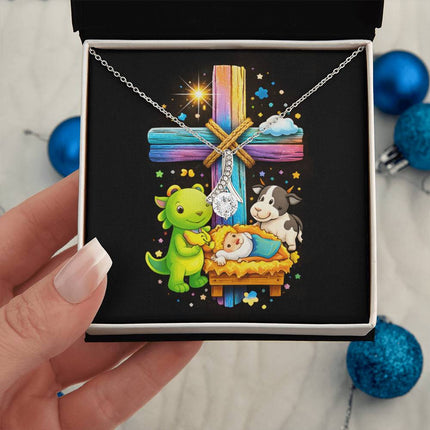 Rainbow Cross Frog And Cow | Christian Alluring Beauty Necklace | Gift for Kids