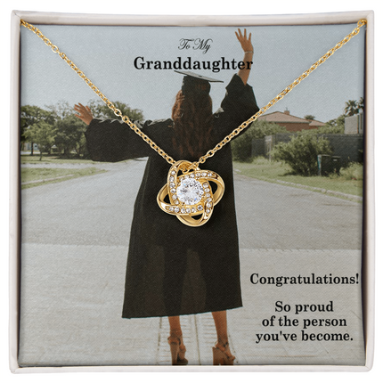 Granddaughter Graduation Love Knot Necklace | Congratulations Gift