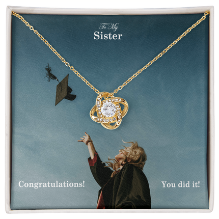 Sister Graduation Love Knot Necklace | Congratulations Gift