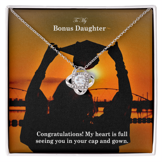 Bonus Daughter Graduation Love Knot Necklace | Congratulations Gift