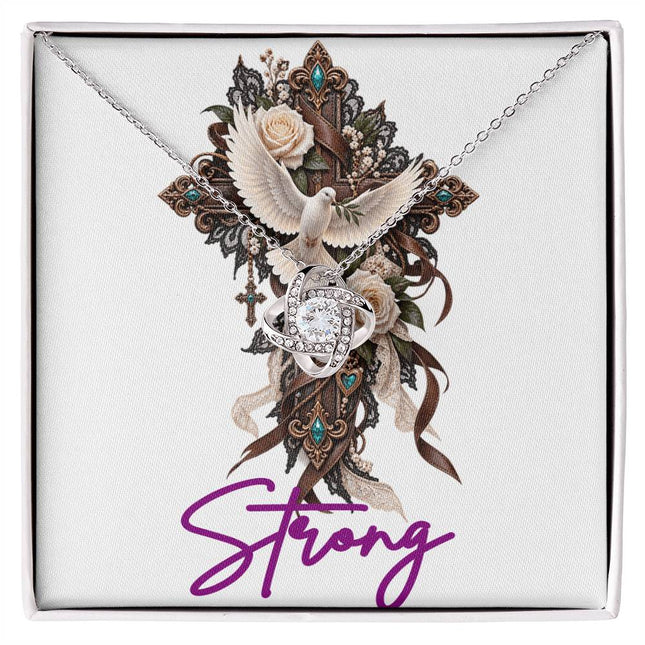 Strong | Christian Love Knot Necklace | Her Word