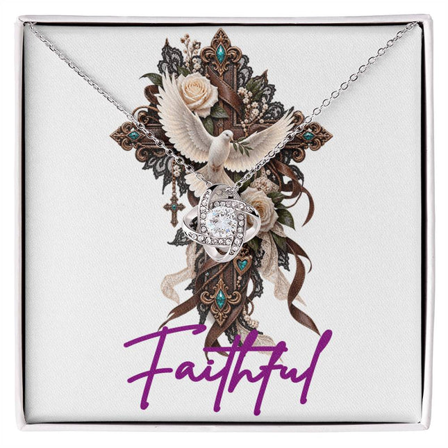 Faithful | Christian Love Knot Necklace | Her Word