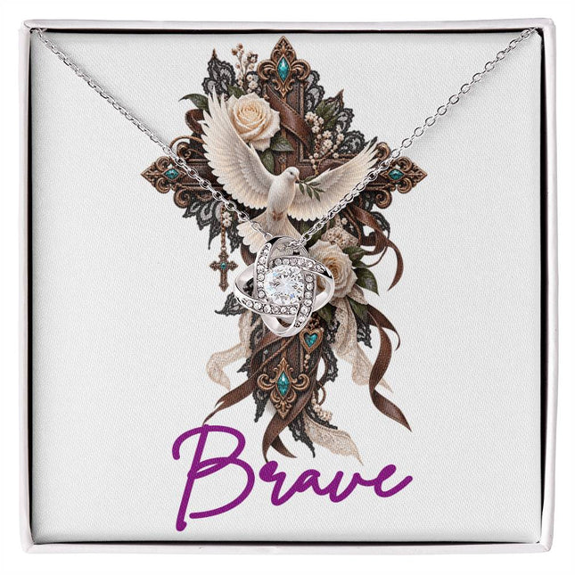 Brave | Christian Love Knot Necklace | Her Word