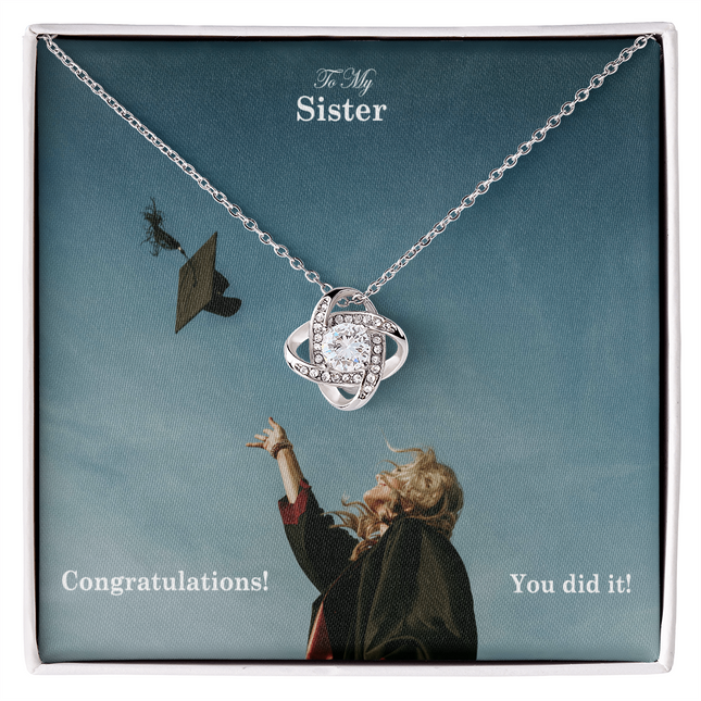 Sister Graduation Love Knot Necklace | Congratulations Gift