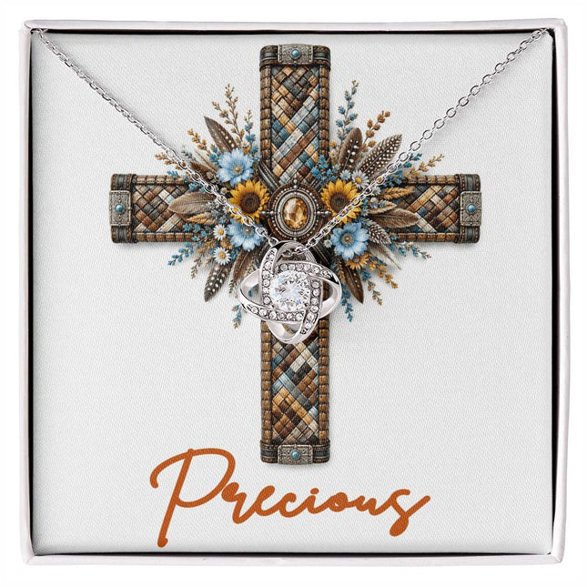 Precious Cross Sunflowers | Christian Love Knot Necklace | Her Word