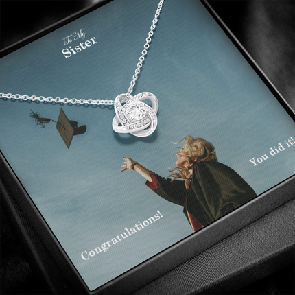 Sister Graduation Love Knot Necklace | Congratulations Gift