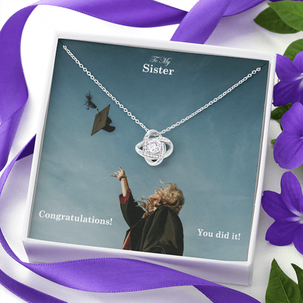 Sister Graduation Love Knot Necklace | Congratulations Gift