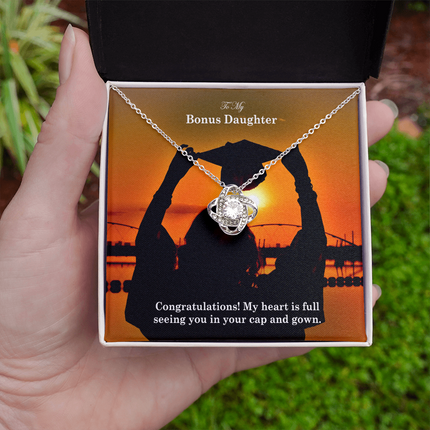 Bonus Daughter Graduation Love Knot Necklace | Congratulations Gift