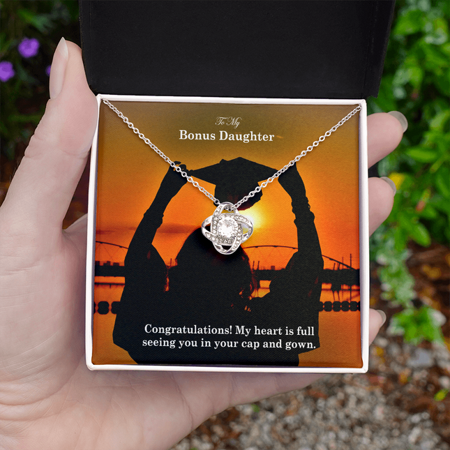 Bonus Daughter Graduation Love Knot Necklace | Congratulations Gift