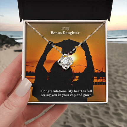 Bonus Daughter Graduation Love Knot Necklace | Congratulations Gift