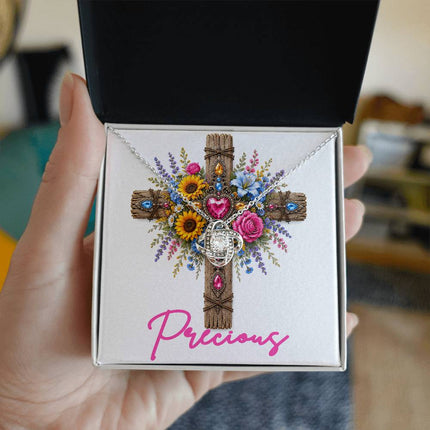 Precious Cross Flowers | Christian Love Knot Necklace | Her Word