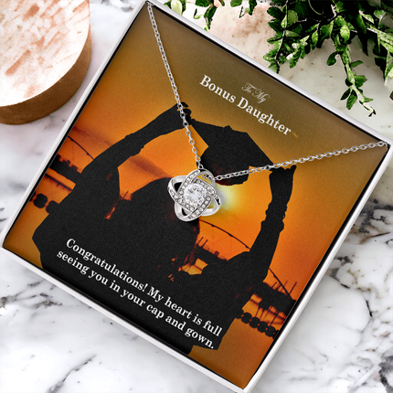 Bonus Daughter Graduation Love Knot Necklace | Congratulations Gift