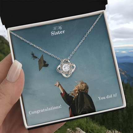 Sister Graduation Love Knot Necklace | Congratulations Gift